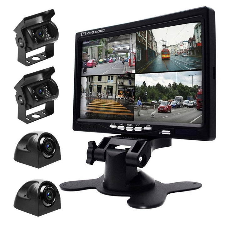 K0164 7 inch HD Car 18 IR Night Vision Rear View Backup Four Cameras Rearview Monitor, K0164 K0164 7 inch HD Car 18 IR Night Vision Rear View Backup Four Cameras Rearview Monitor, K0164